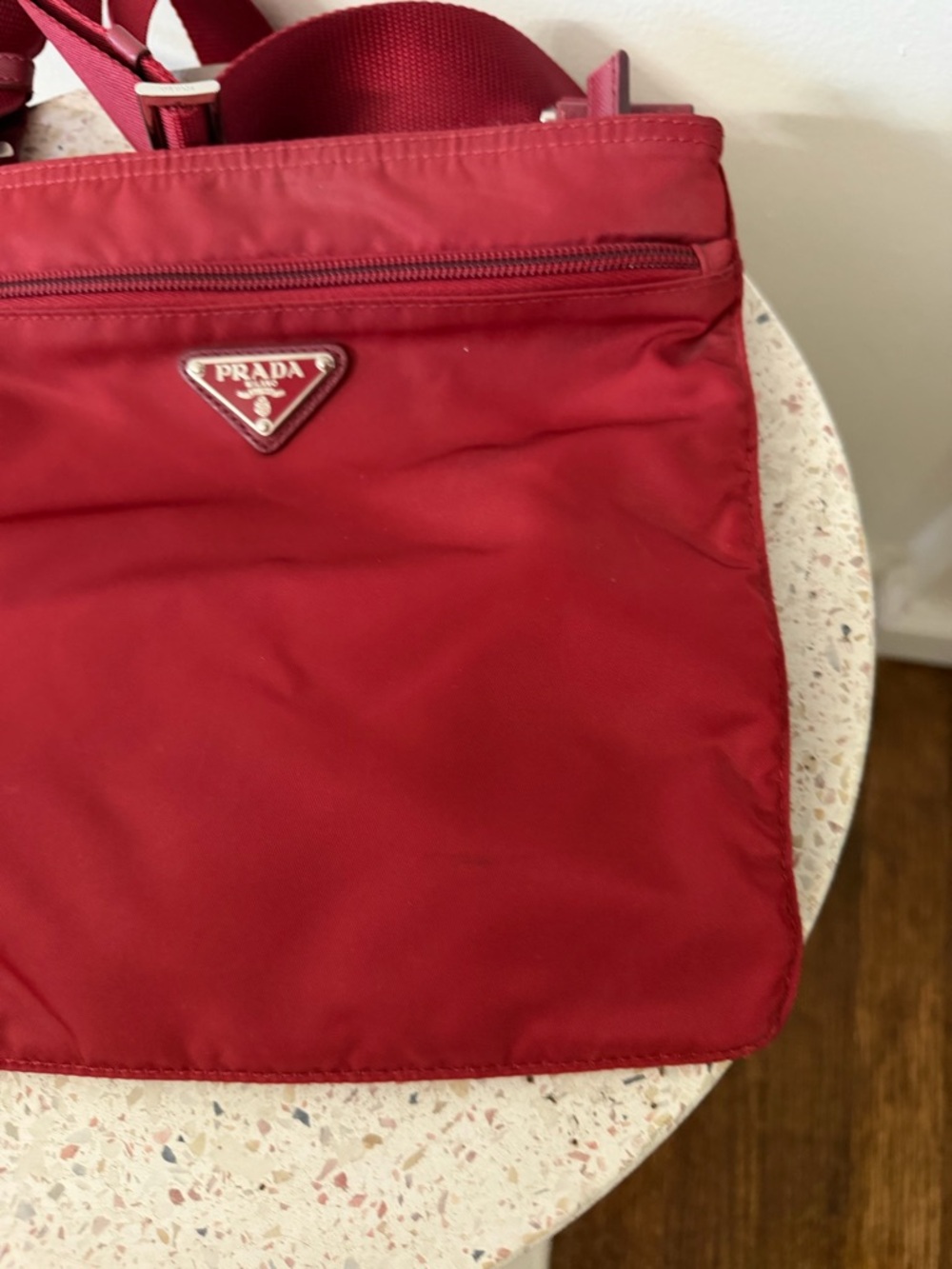 Prada Nylon Triangle Logo Vintage Messenger Bag - Picture 7 of 9